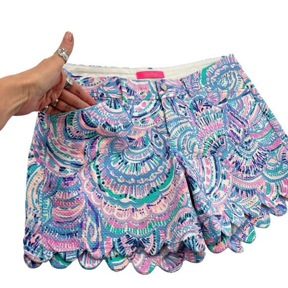 Lilly Pulitzer The Buttercup Scalloped Hem Shorts Sz 6 - Picture 7 of 8